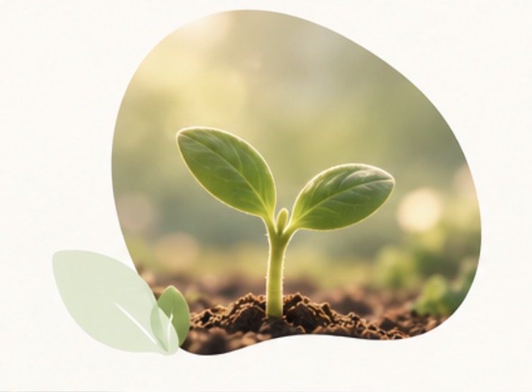 A young sprout in warm natural light, used as a subtle metaphor for growth